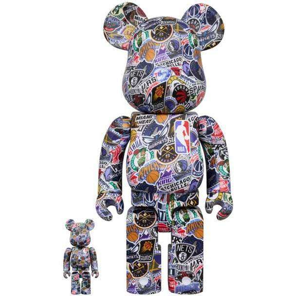 400% & 100% Bearbrick - NBA Logo Pattern de
