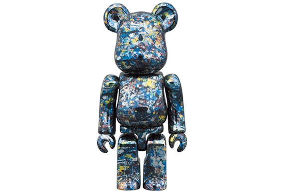 400% & 100% Bearbrick Set – Jackson Pollock Studio (Chrome Ver.)