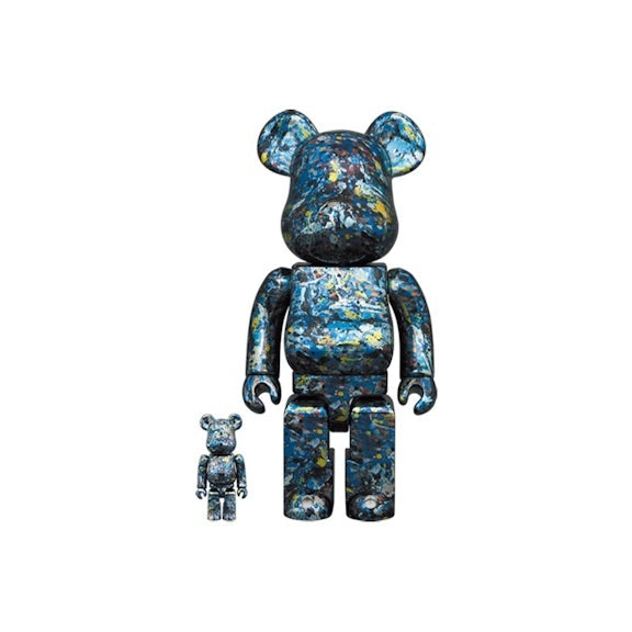 Set Bearbrick 400% y 100% – Jackson Pollock Studio (Versión Chrome)