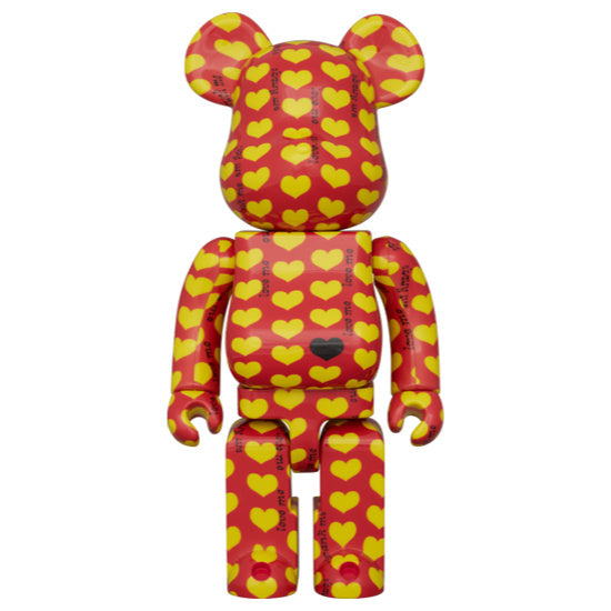 Set Bearbrick 400% y 100% - Amplifier Yellow Heart (Reverse)