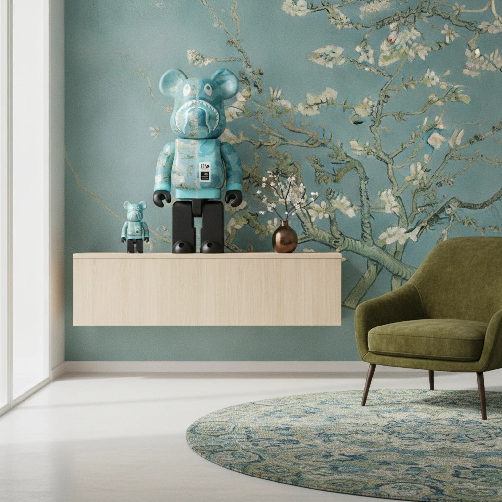 400% & 100% Bearbrick Set – Almond Blossoms (BAPE x Van Gogh) | 400% & 100% Bearbrick Set – Almond Blossoms (BAPE x Van Gogh) | Køb hos Bearbrick.dk