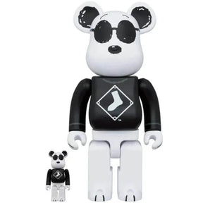 400% & 100% Bearbrick Sæt - Snoopy White Sox (MLB x Peanuts)-Medicom Toy-Bearbrick