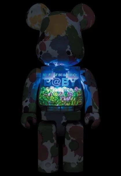 400% & 100% Bearbrick sæt - My First Bearbrick Baby (Color Splash)