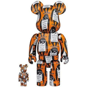400% & 100% Bearbrick sæt - Monkey Sign (Banksy x Brandalised), 