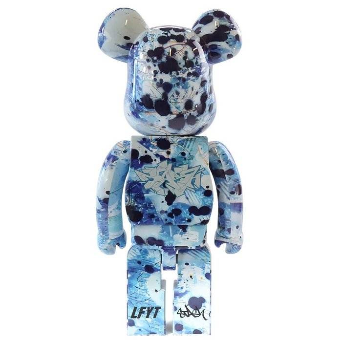 1000% Bearbrick - Lfyt x Stash (Blue & White), 