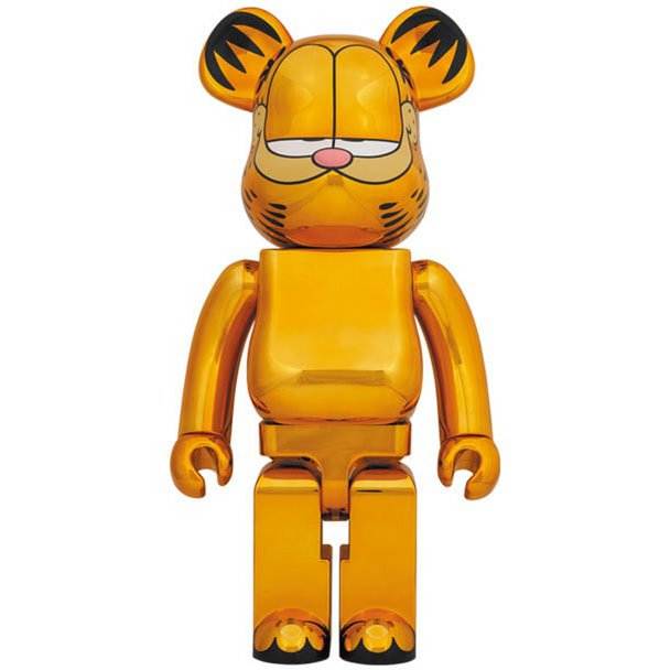 1000% Bearbrick - Garfield (Gold Chrome)-Medicom Toy-Bearbrick