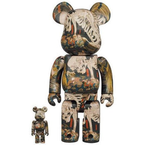 400% & 100% Bearbrick sæt - The Haunted Old Palace At Soma (Utagawa Kuniyoshi)-Medicom Toy-Bearbrick