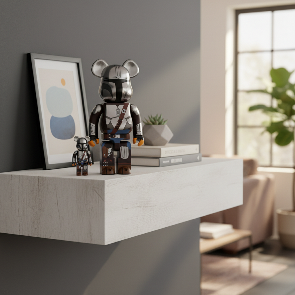 400% & 100% Bearbrick - The Mandalorian Chrome ed. (BWWT3)-Medicom Toy-Bearbrick