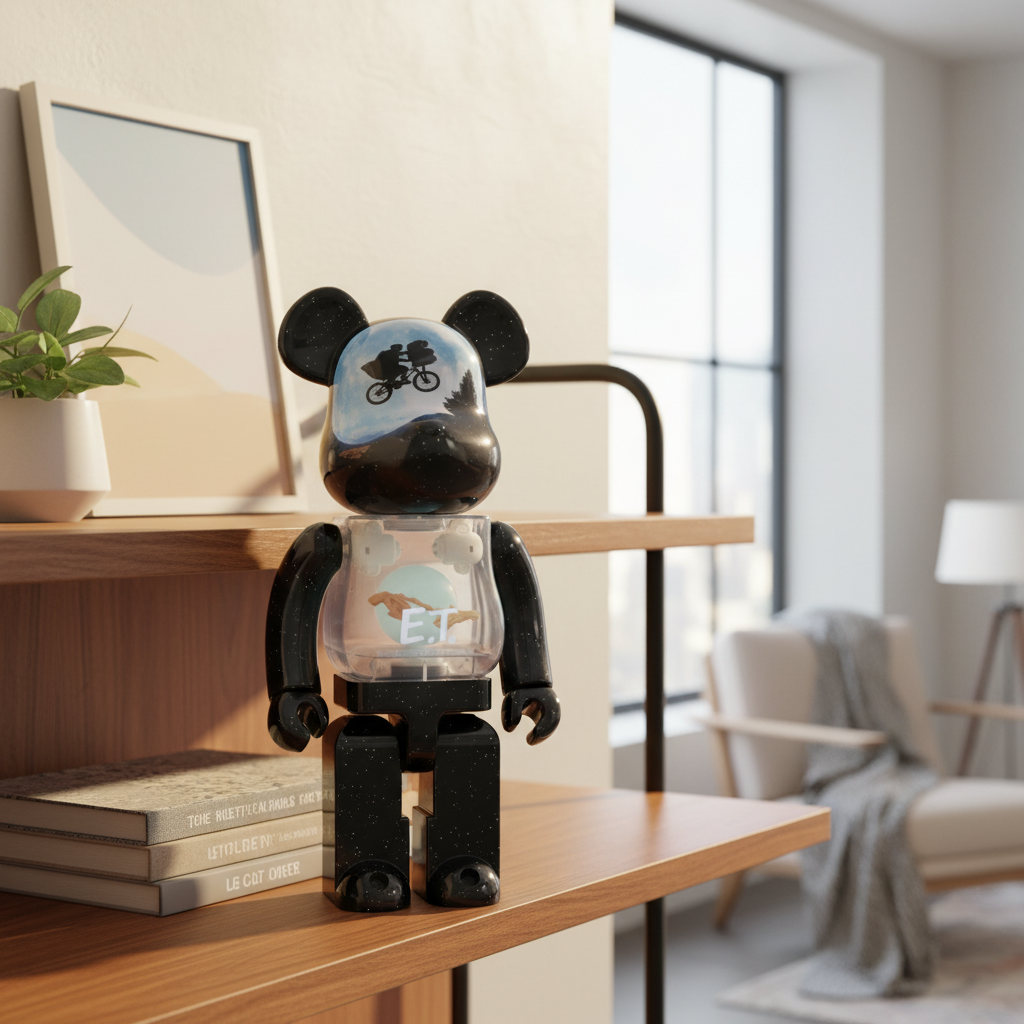 400% & 100% Bearbrick Set - E.T. (Light Up edition)-Medicom Toy-Bearbrick