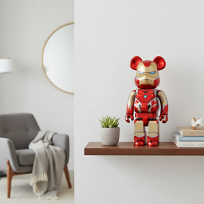 400% & 100% Bearbrick - Iron Man - Mark 85 Chrome ed. (BWWT3)