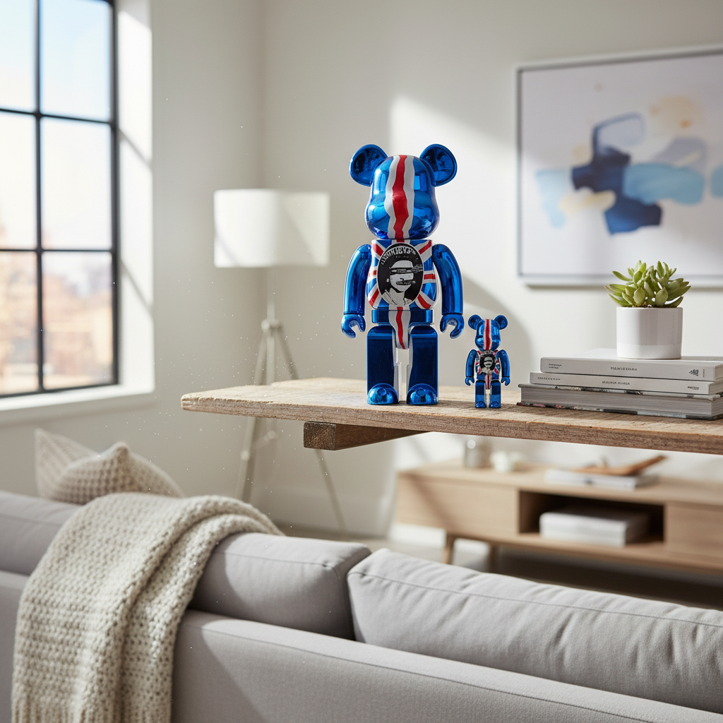 400% & 100% Bearbrick sæt - Sex Pistols - God save the Queen (Chrome Edition)