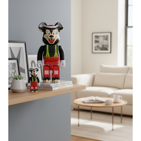 400% & 100% Bearbrick Sæt - The Big Bad Wolf (Disney)-Medicom Toy-Bearbrick