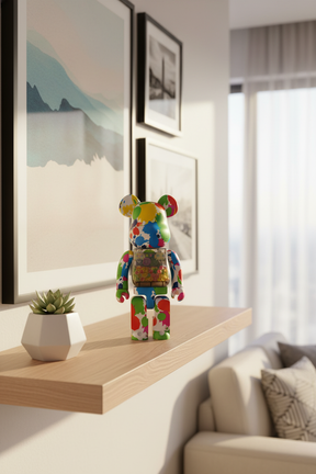 400% & 100% Bearbrick sæt - My First Bearbrick Baby (Color Splash)