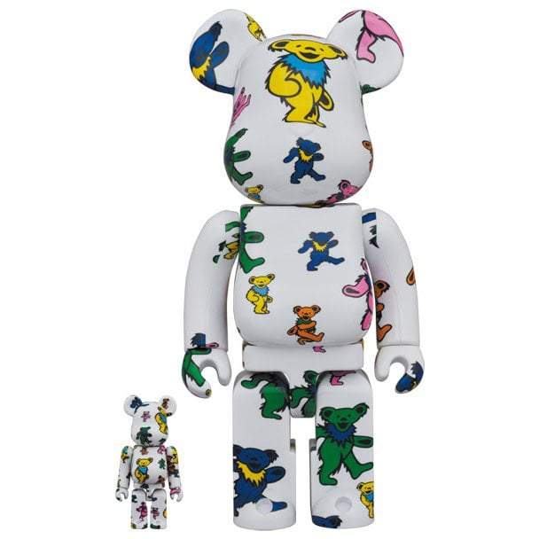 400% & 100% Bearbrick sæt - Grateful Dead (Dancing Bears Pattern)-Medicom Toy-Bearbrick