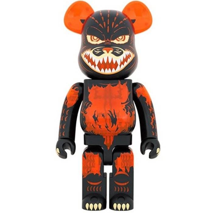 1000% Bearbrick - Melting Godzilla (Clear Orange), 
