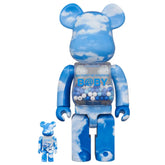 400% & 100% Bearbrick set - My First Bearbrick Baby (Blue Sky edition)-Medicom Toy-Bearbrick