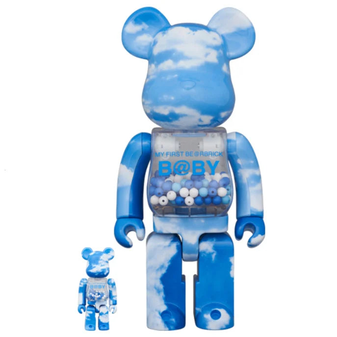 400% & 100% Bearbrick set - My First Bearbrick Baby (Blue Sky edition)-Medicom Toy-Bearbrick