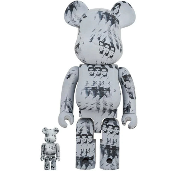 400% & 100% Bearbrick set - Andy Warhol (Elvis Presley)-Medicom Toy-Bearbrick