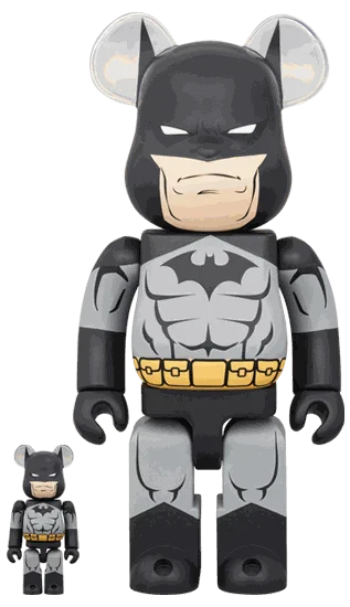 400% & 100% Bearbrick sæt – Batman Hush (Black ver.)-Medicom Toy-Bearbrick